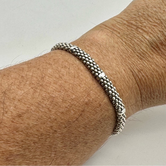 Lagos Sterling 7 Station Caviar Bracelet - Picture 7 of 8